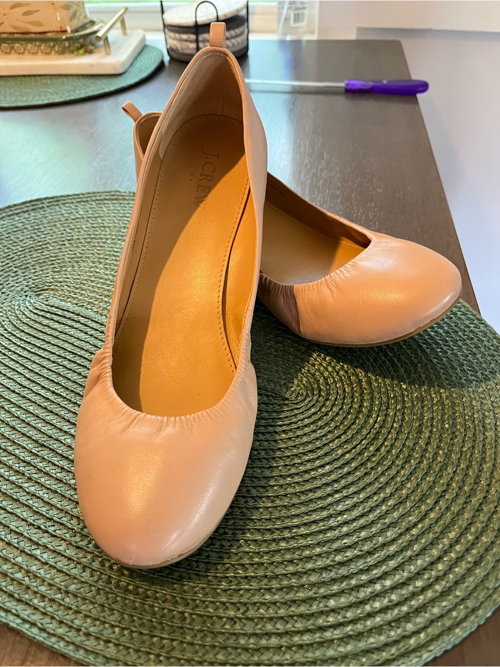 J.CREW Women’s Size 8.5 Blush Leather CECE Ballet Flats